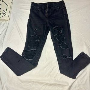 American eagle black ripped jeans